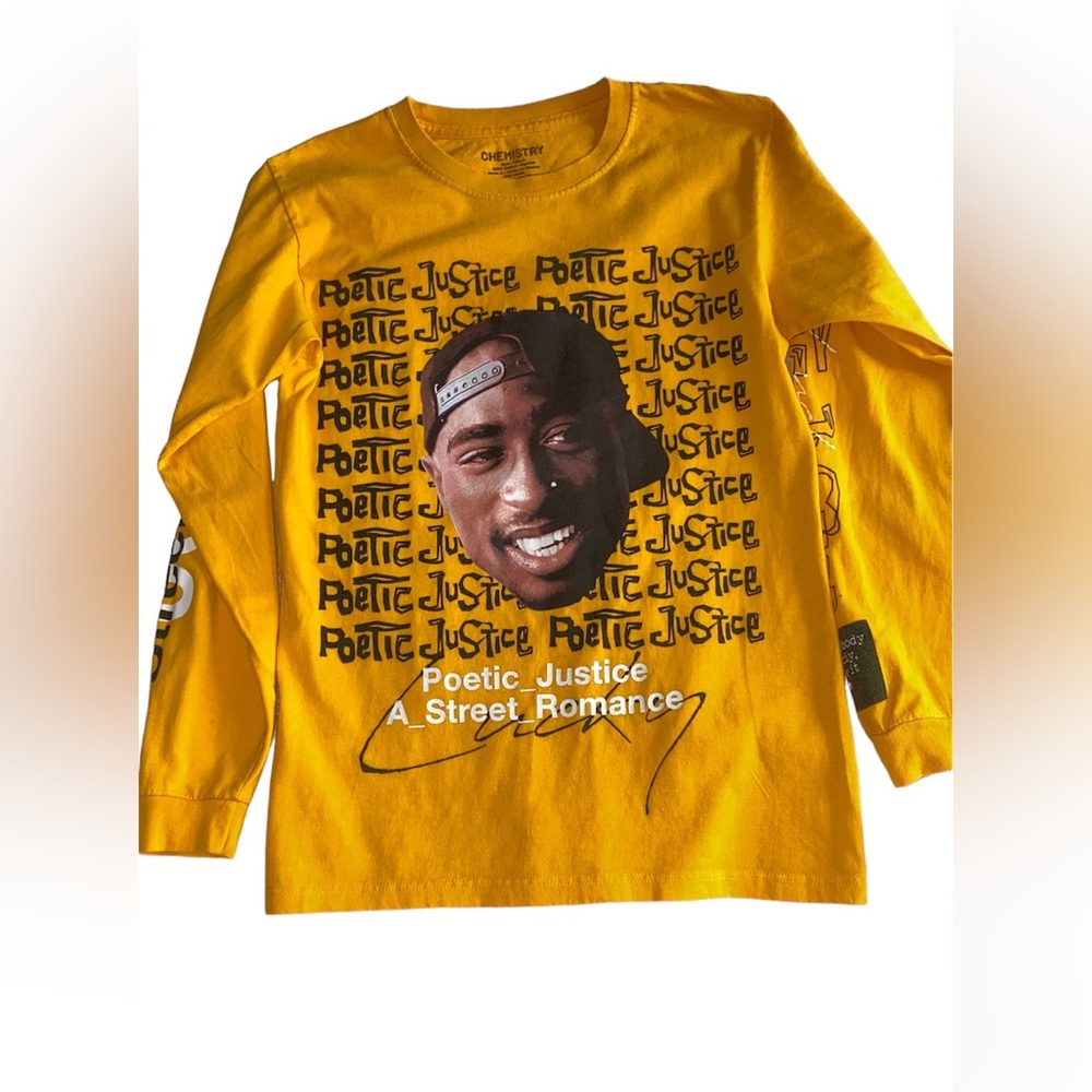 Chemistry Yellow Poetic Justice Long Sleeve T-Shirt Size Small